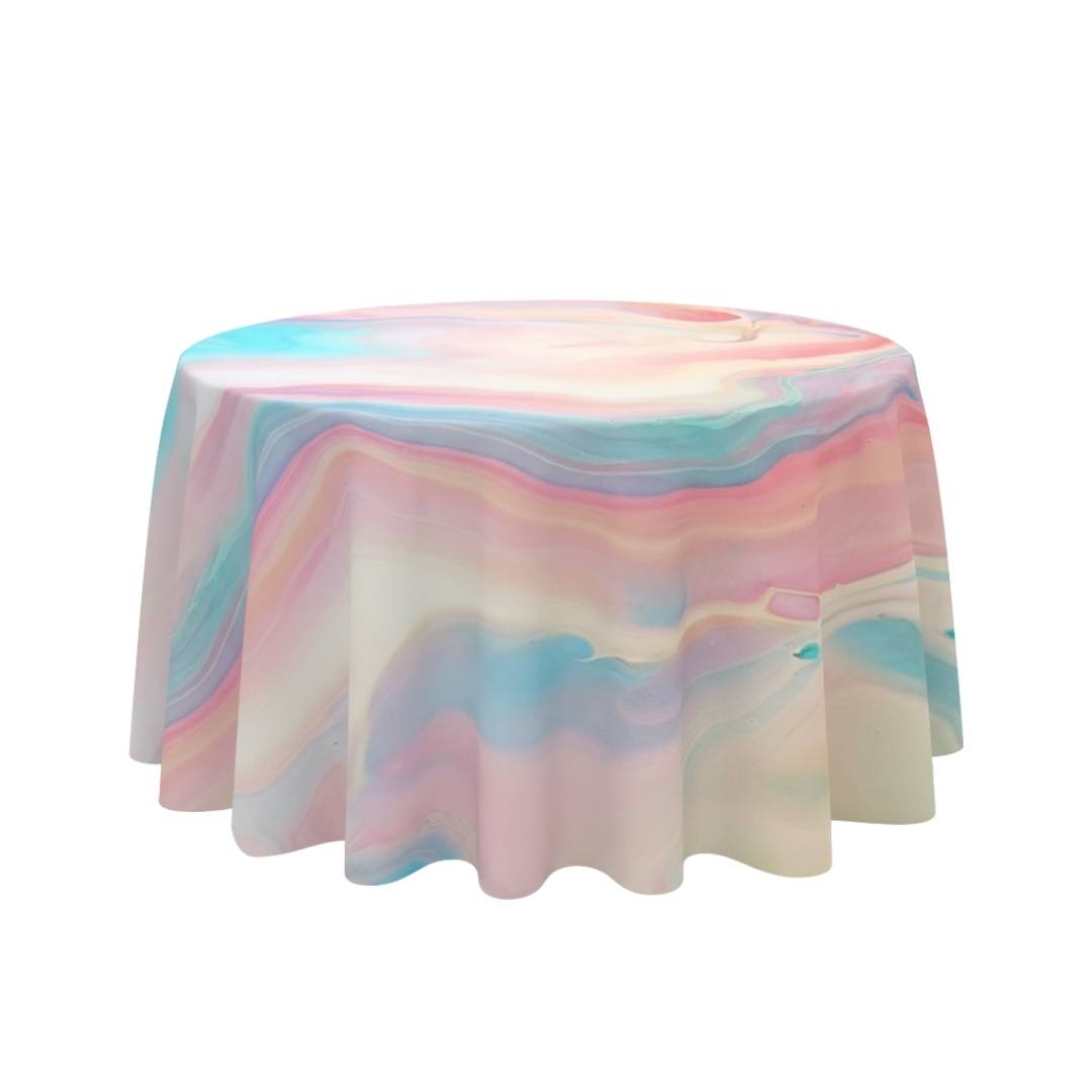 Pastel Harmony Artistic Round Table Cover - Pack Of 6