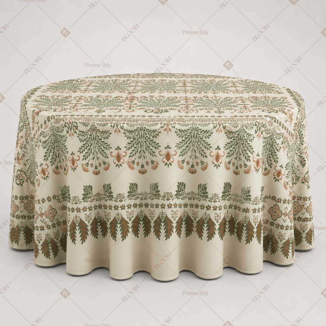Ivory Botanical Border Table Cover Pack Of 6