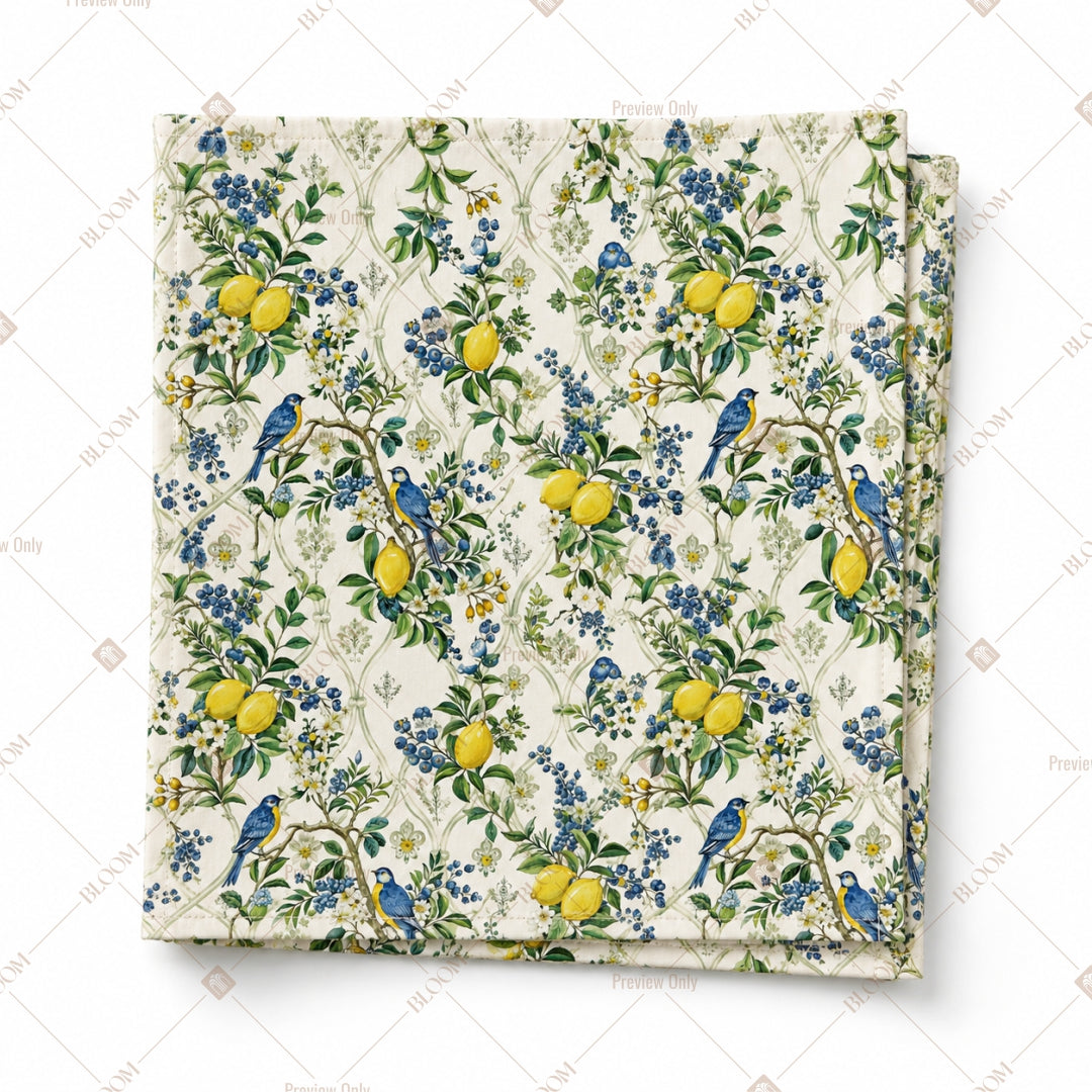Yellow Floral Bird Pattern Design