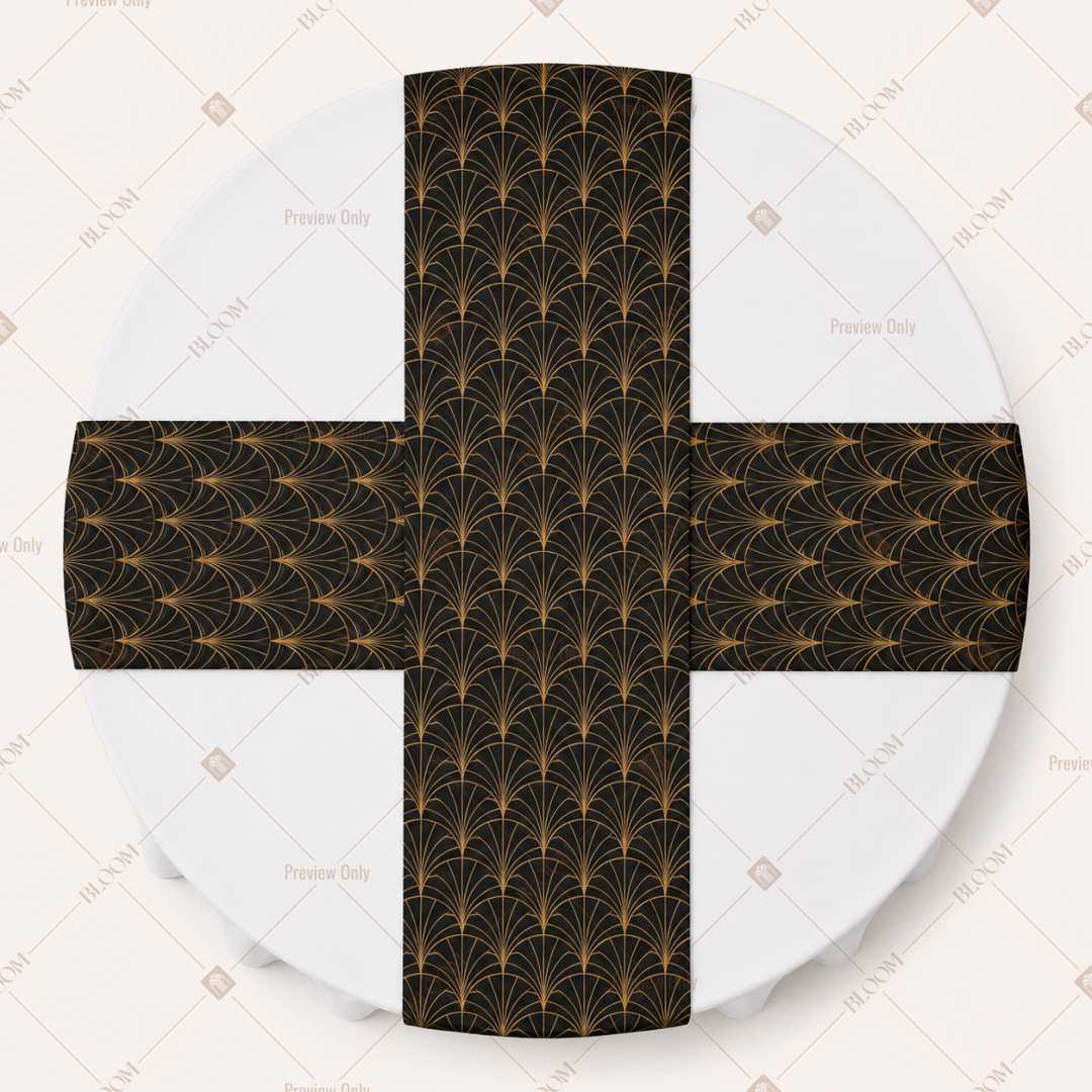 Black Gold Royal Table Runner Pack Of 12