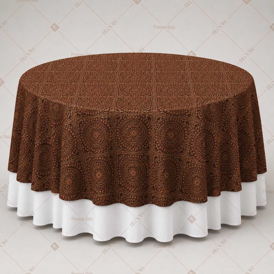 Rustic Brown Floral Table Overlay Pack of 6