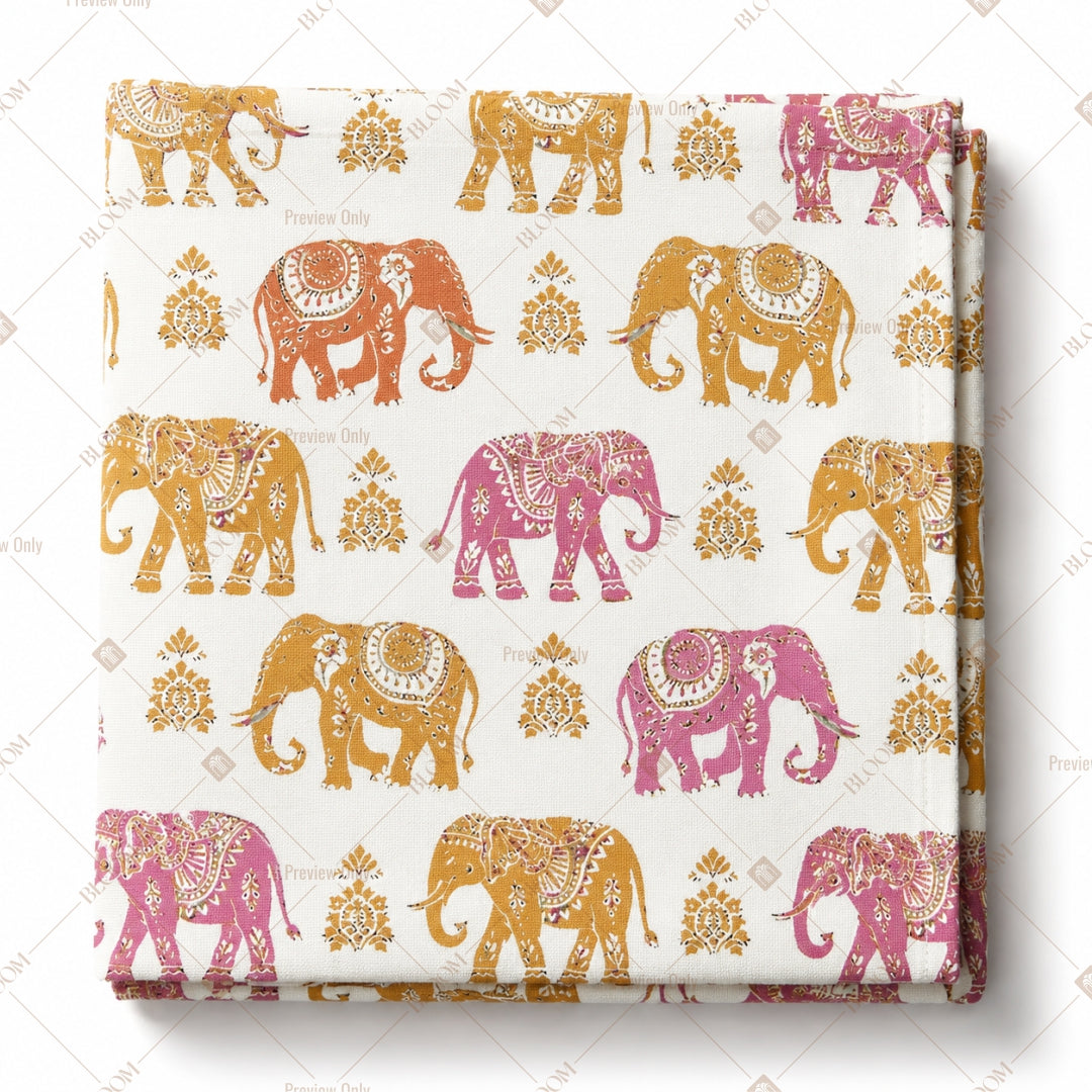 Elephant Folk Art Pattern Design