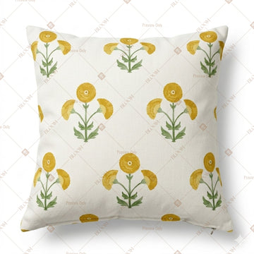 Yellow Botanical Floral Cushion Cover Pack of 12