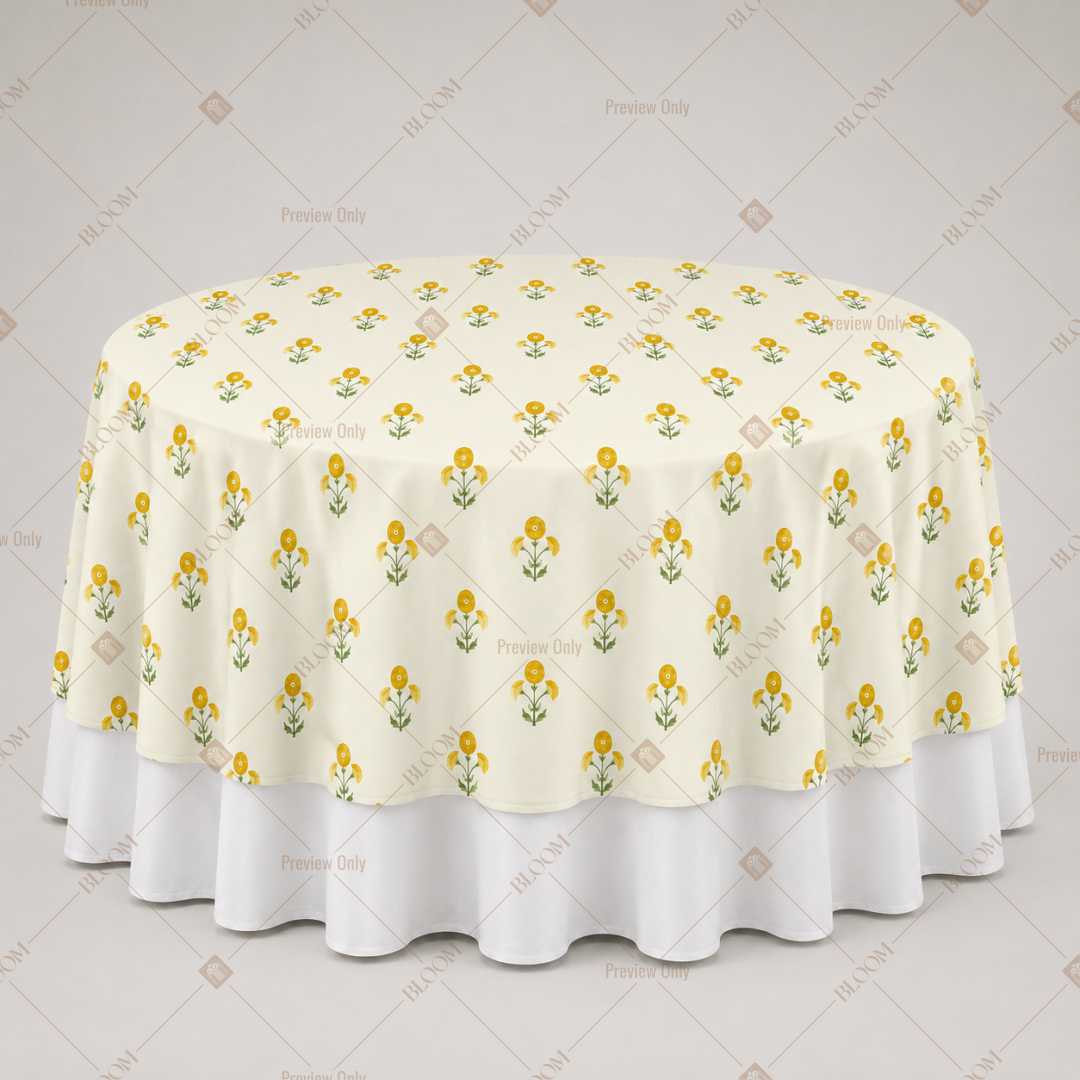 Yellow Floral Sprig Table Overlay Pack of 6