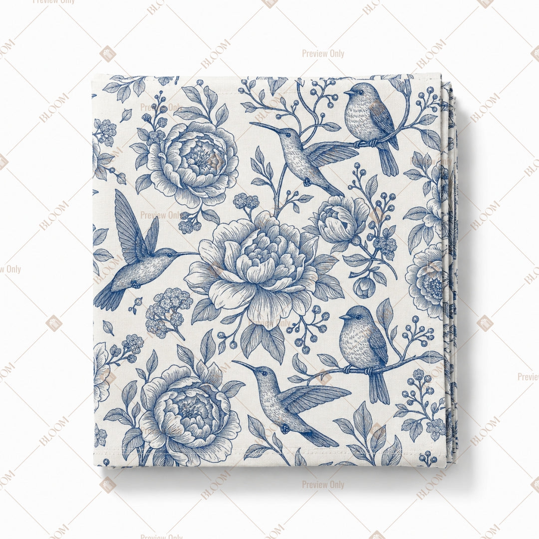 Blue Vintage Floral Pattern Design