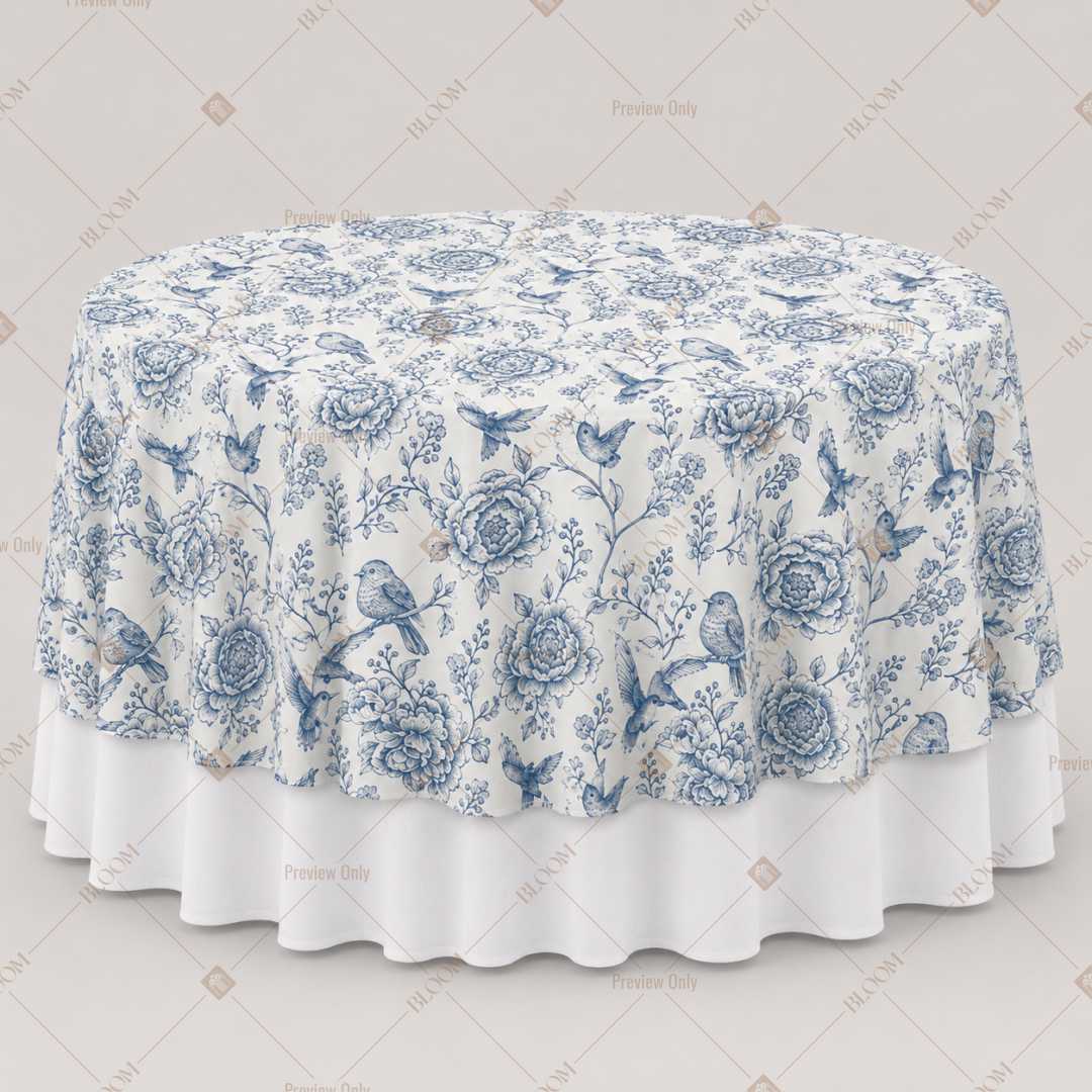 Blue Botanical Vine Table Overlay Pack of 6