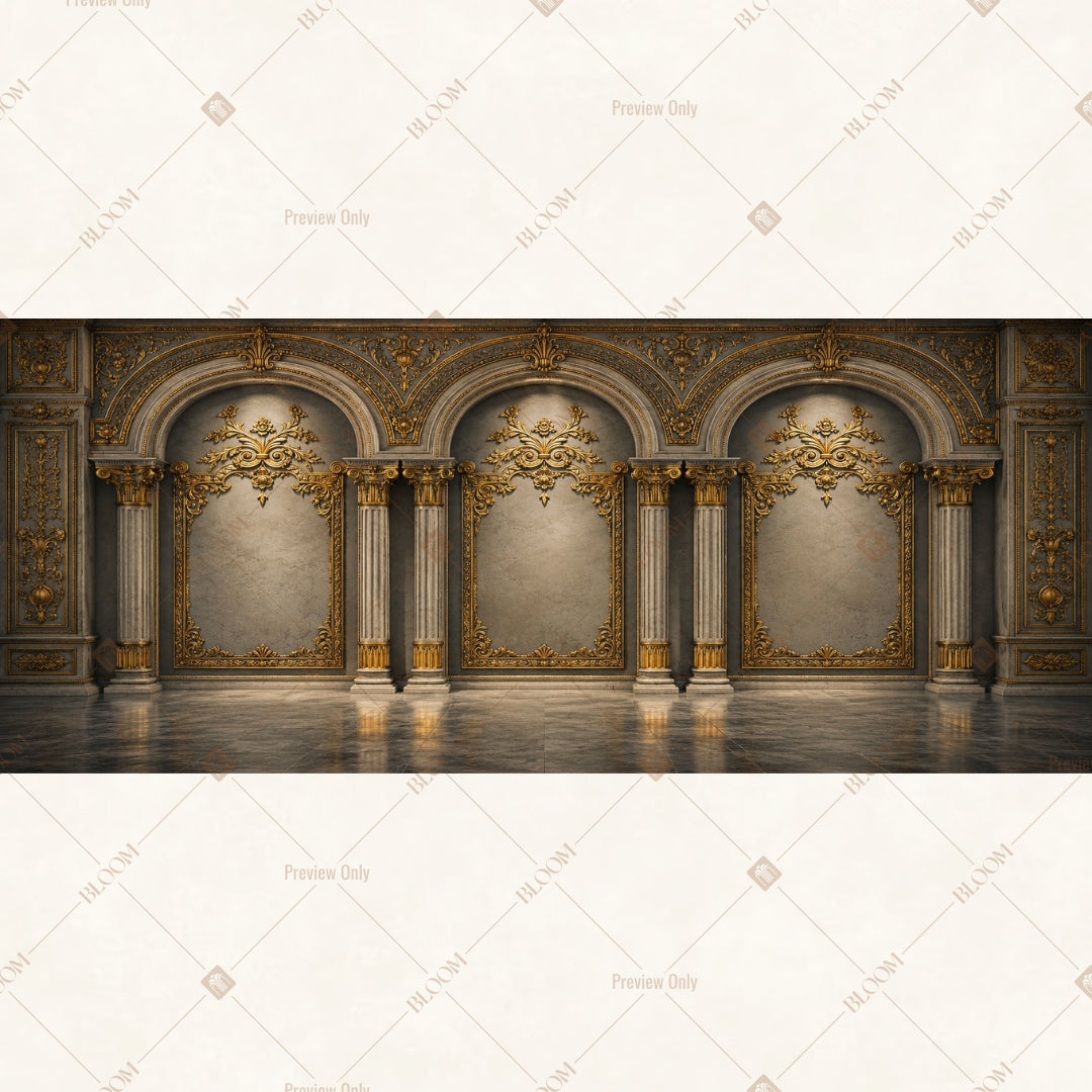 Royal Marble Hallway Wide Backdrop