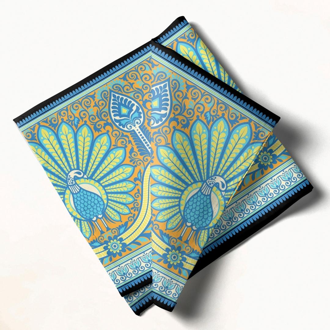 Peacock Print: Napkins 18" X 18" - Pack Of 20