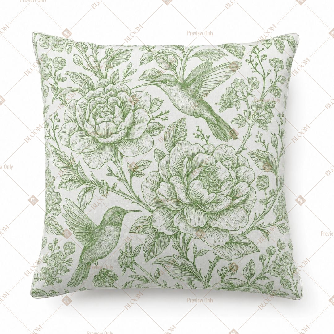 Sage Green Botanical Cushion Cover Pack of 12