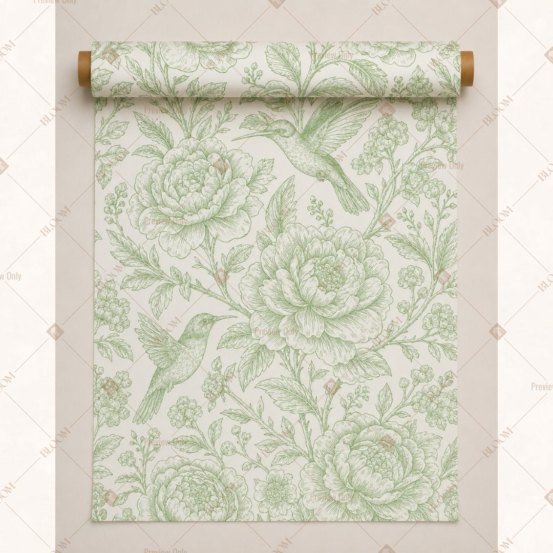 Sage Botanical Fabric Roll Pack of 25