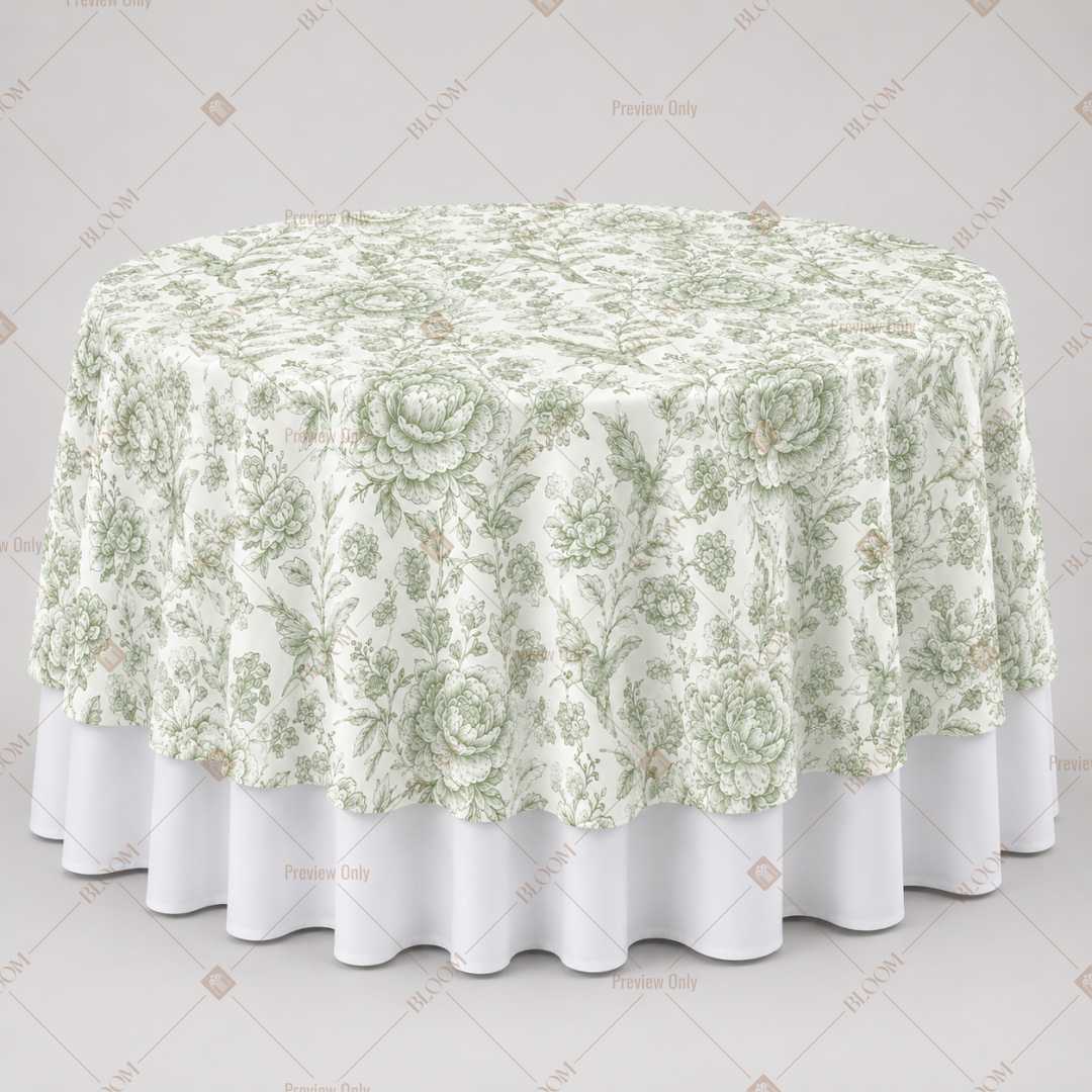 Sage Green Botanical Table Overlay Pack of 6