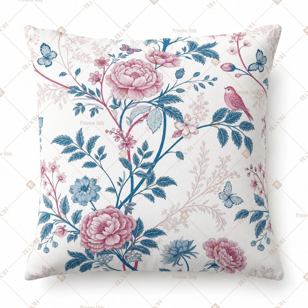 Pink Floral Garden Cushion Cover Pack of 12
