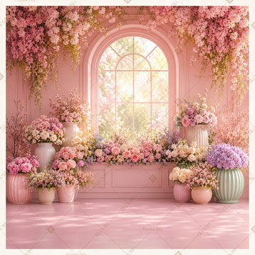 Luxury Pink Palace Garden Square Backdrop