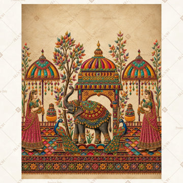 Royal Indian Festival Portrait Rectangle Backdrop