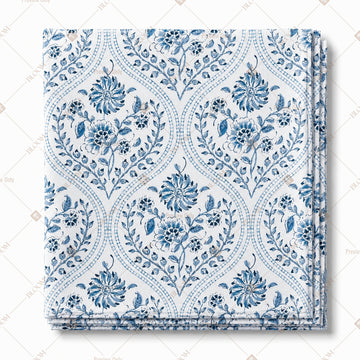 Blue Damask Floral Pattern Design