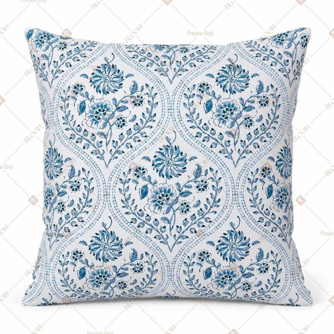 Blue Medallion Pattern Cushion Cover Pack of 12