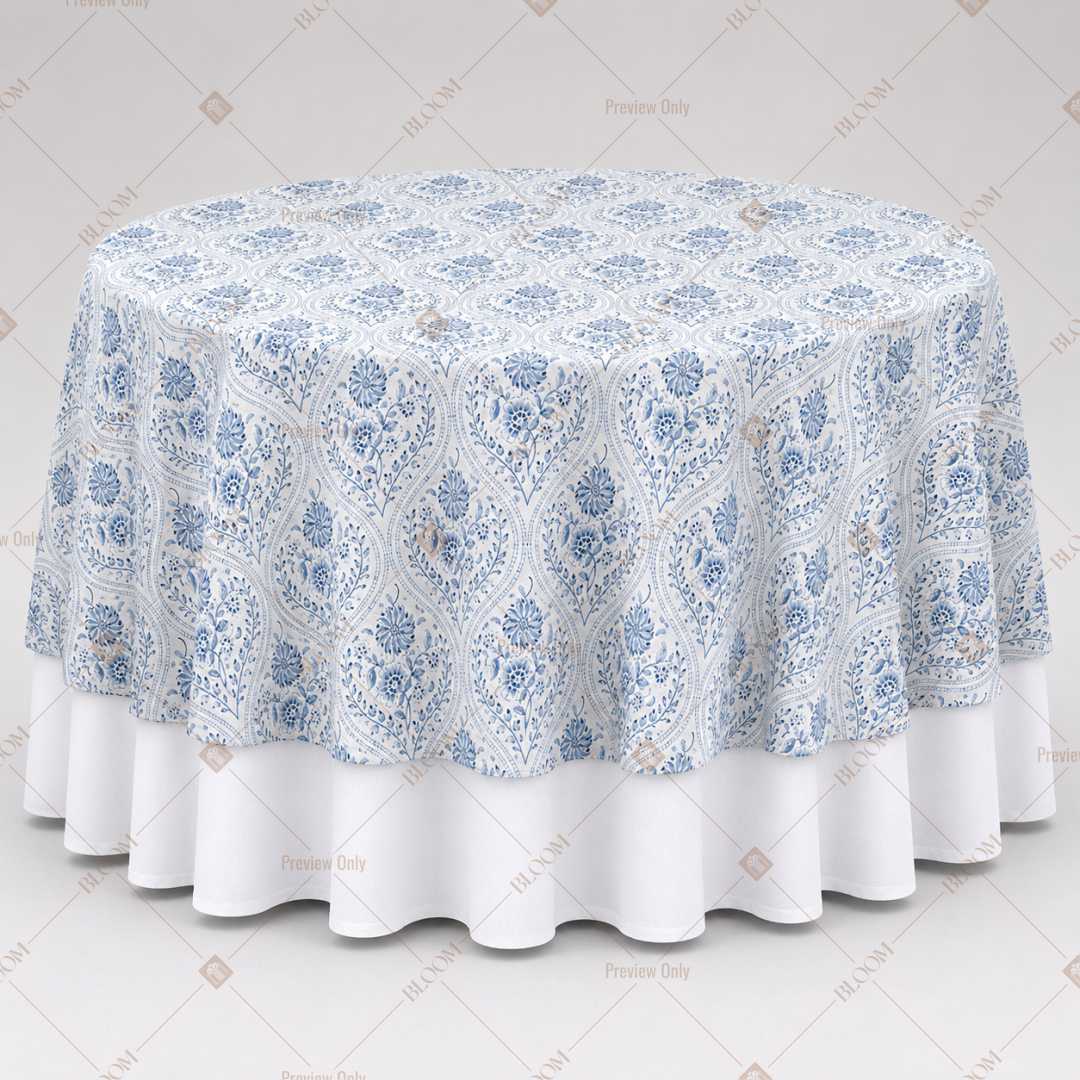 Blue Paisley Damask Table Overlay Pack of 6