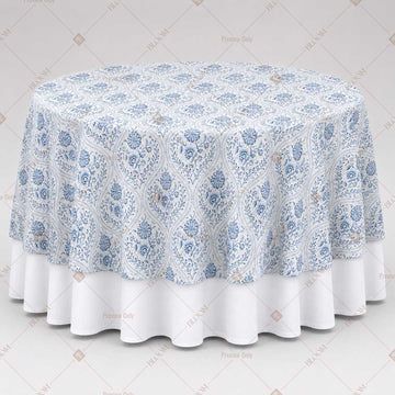 Blue Paisley Damask Table Overlay Pack of 6