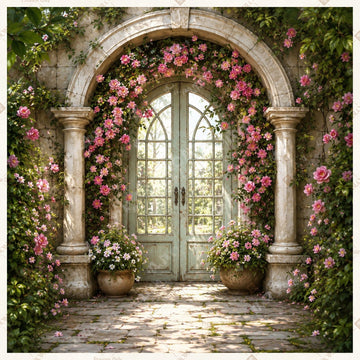 Secret Garden Floral Window Square Backdrop