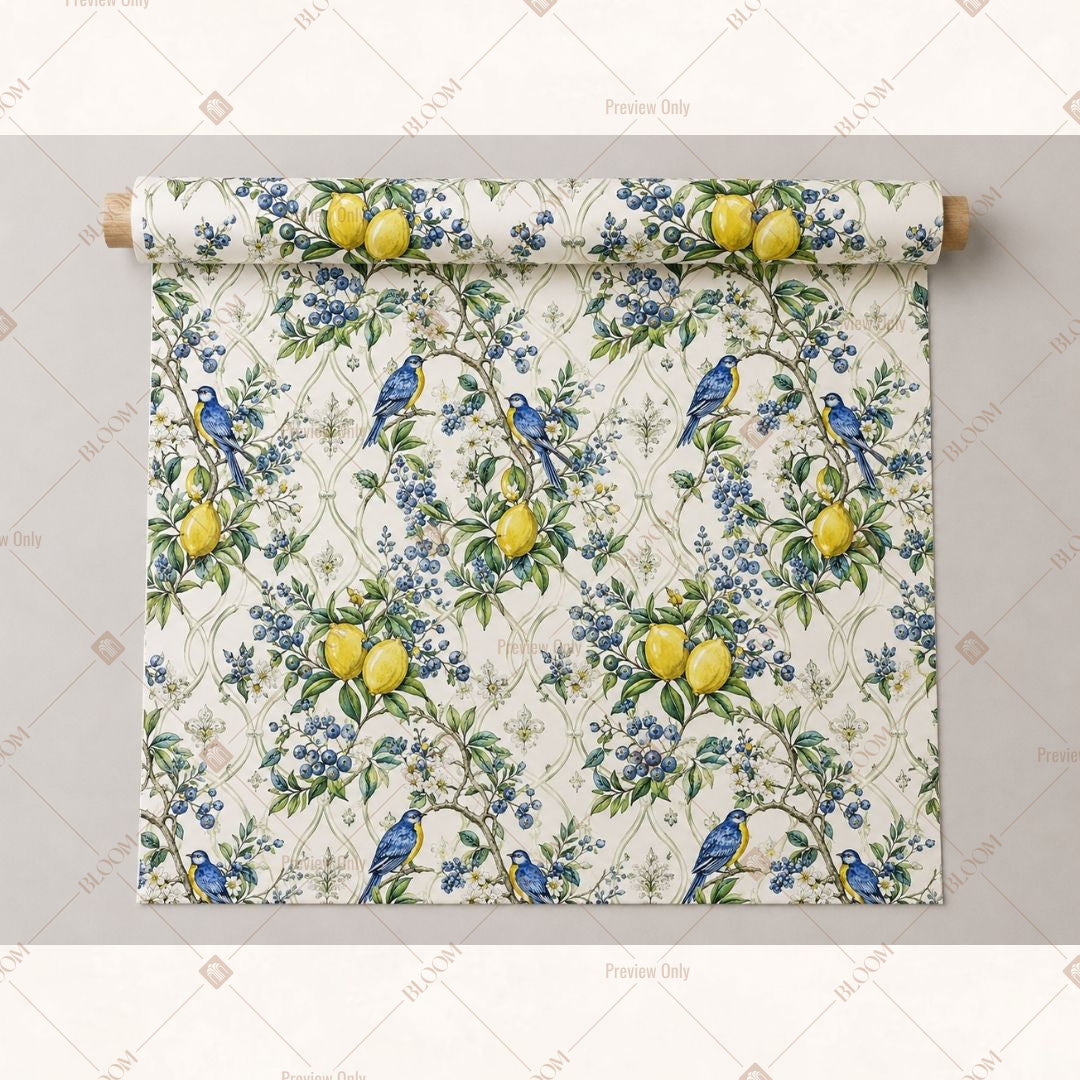 Lemon Floral Garden Fabric Pack of 25