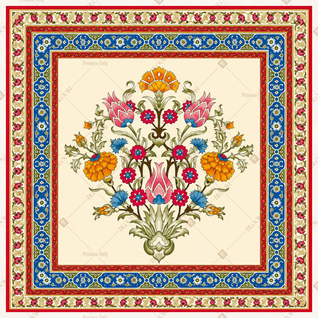Royal Floral Bouquet Pattern Square Backdrop