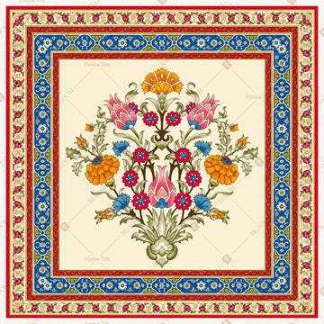 Royal Floral Bouquet Pattern Square Backdrop