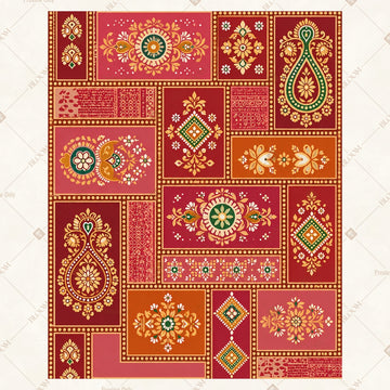 Royal Patchwork Textile Portrait Rectangle Backdrop