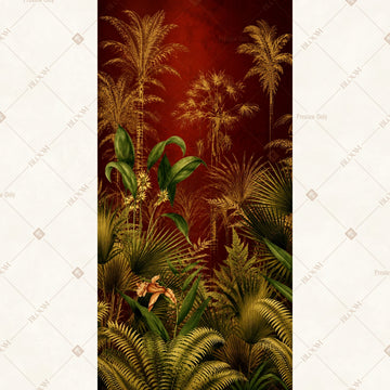 Tropical Sunset Jungle Vertical Backdrop
