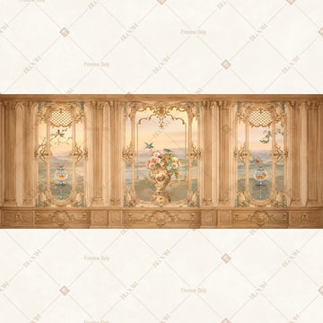 Vintage Palace Wall Border Wide Backdrop