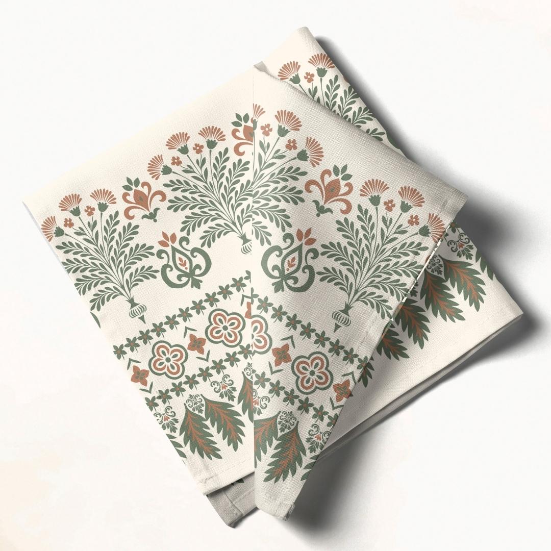 Floral Border: Napkins 18" X 18" - Pack Of 20