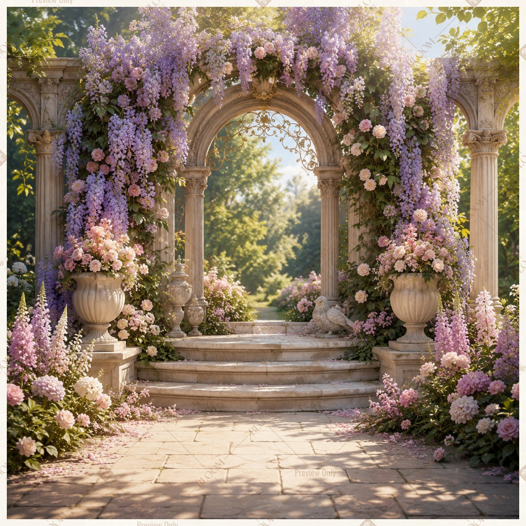Enchanted Garden Archway Square Backdrop