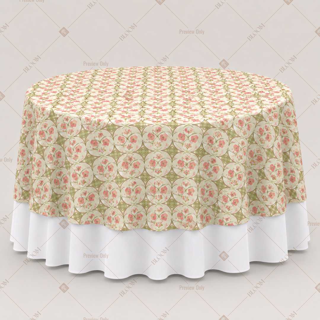 Peach Floral Trellis Table Overlay Pack of 6