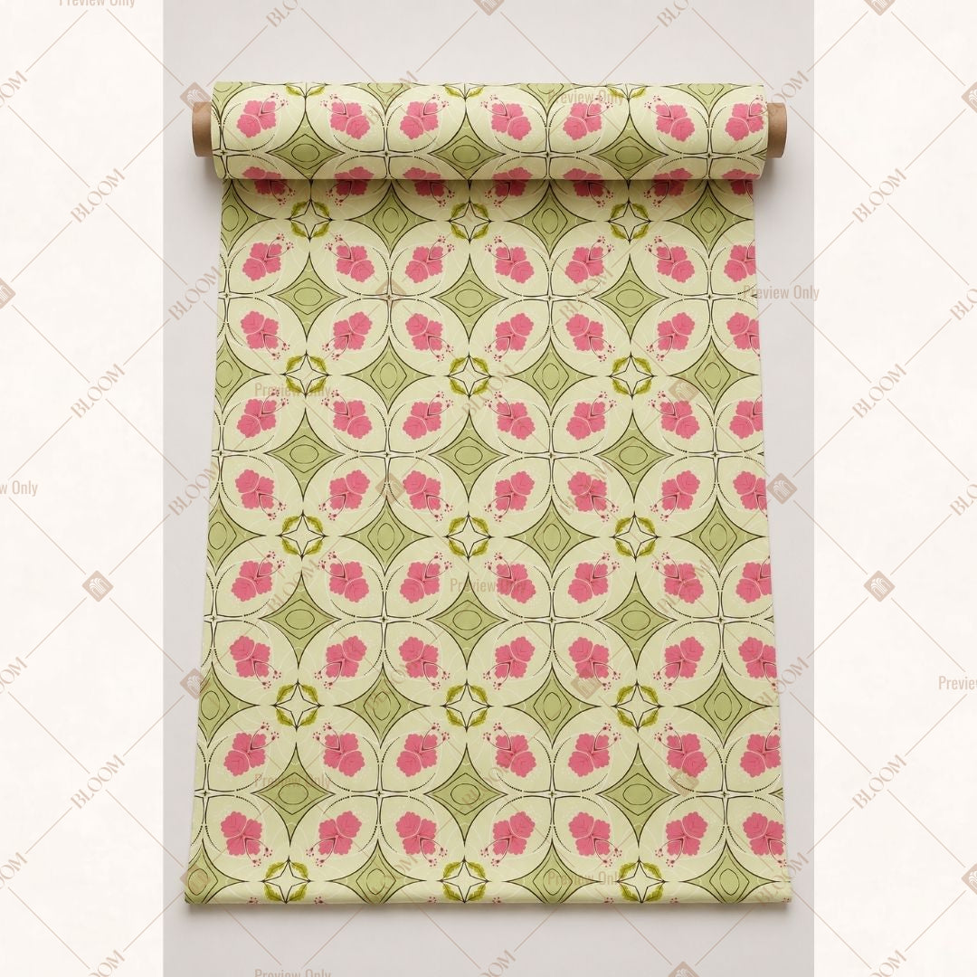 Pink Geometric Motif Fabric Roll Pack of 25