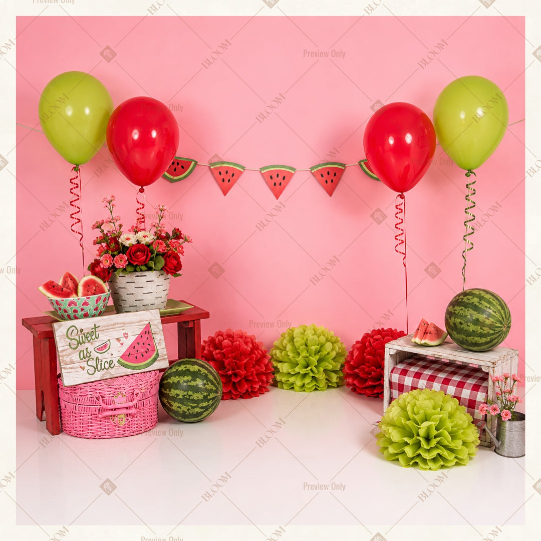 Pink Balloon Birthday Party Square Backdrop