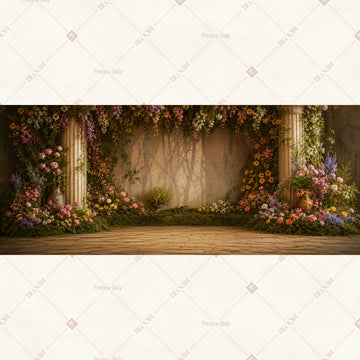 Secret Garden Floral Stage Wide Backdrop