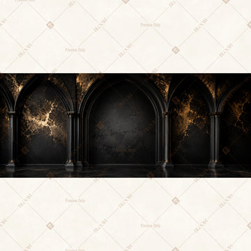 Dark Gothic Arch Wide Backdrop