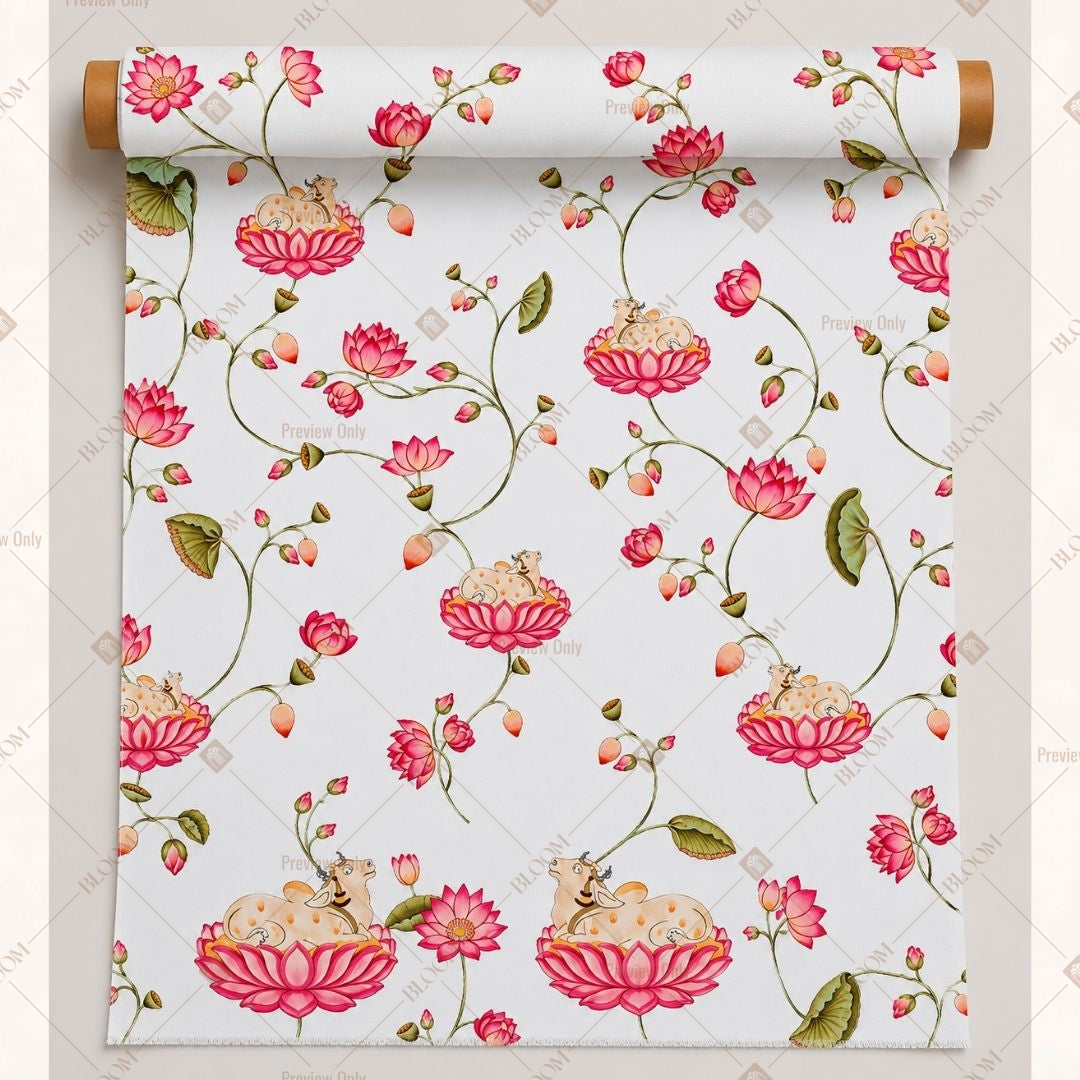 Pink Floral Blossom Fabric Roll Pack of 25