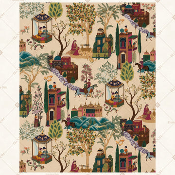 Vintage Indian Village Portrait Rectangle Backdrop