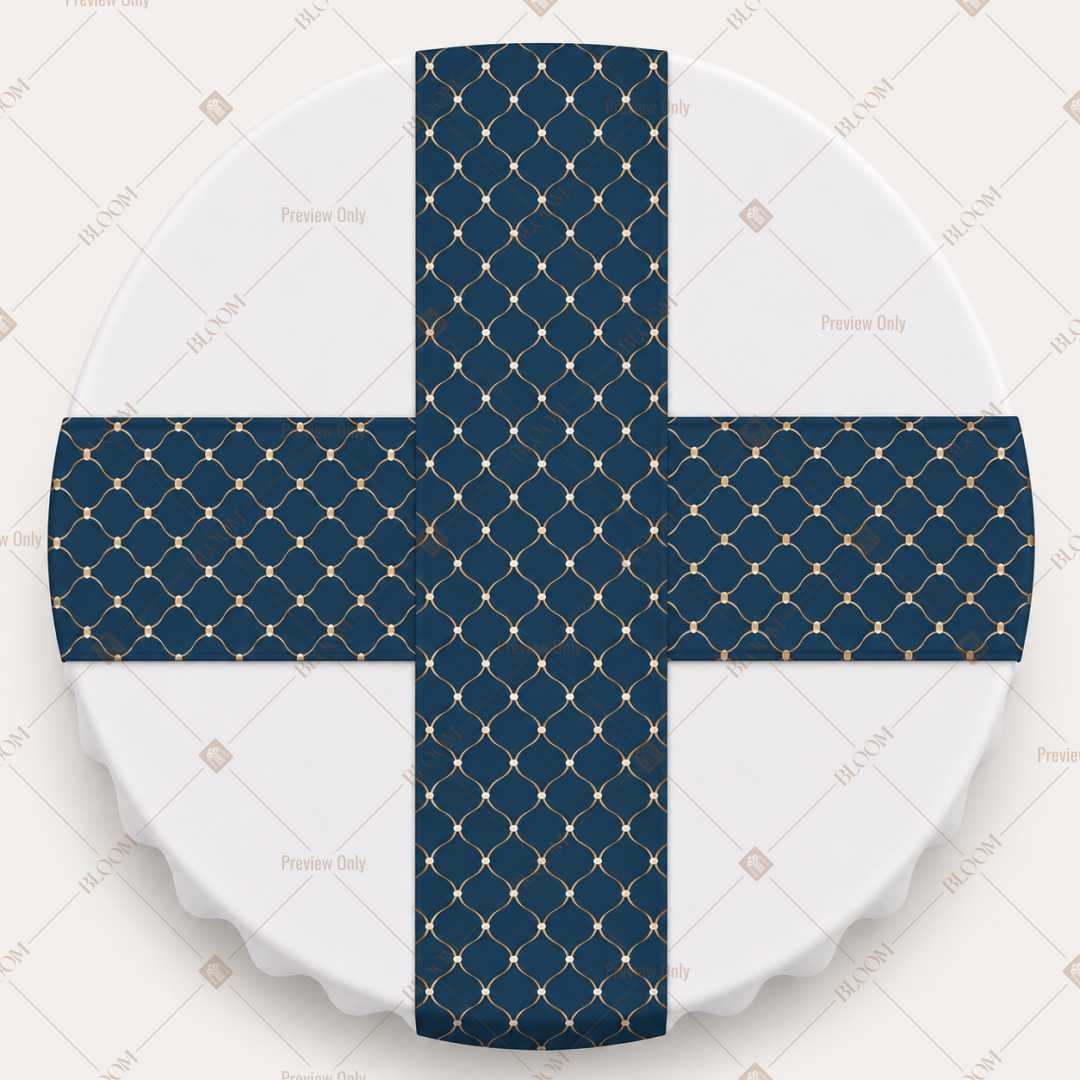 Navy Geometric Table Runner Pack Of 12