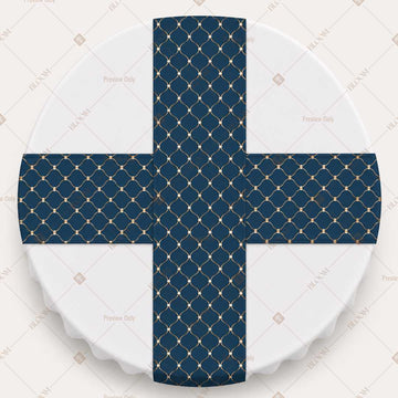 Navy Geometric Table Runner Pack Of 12