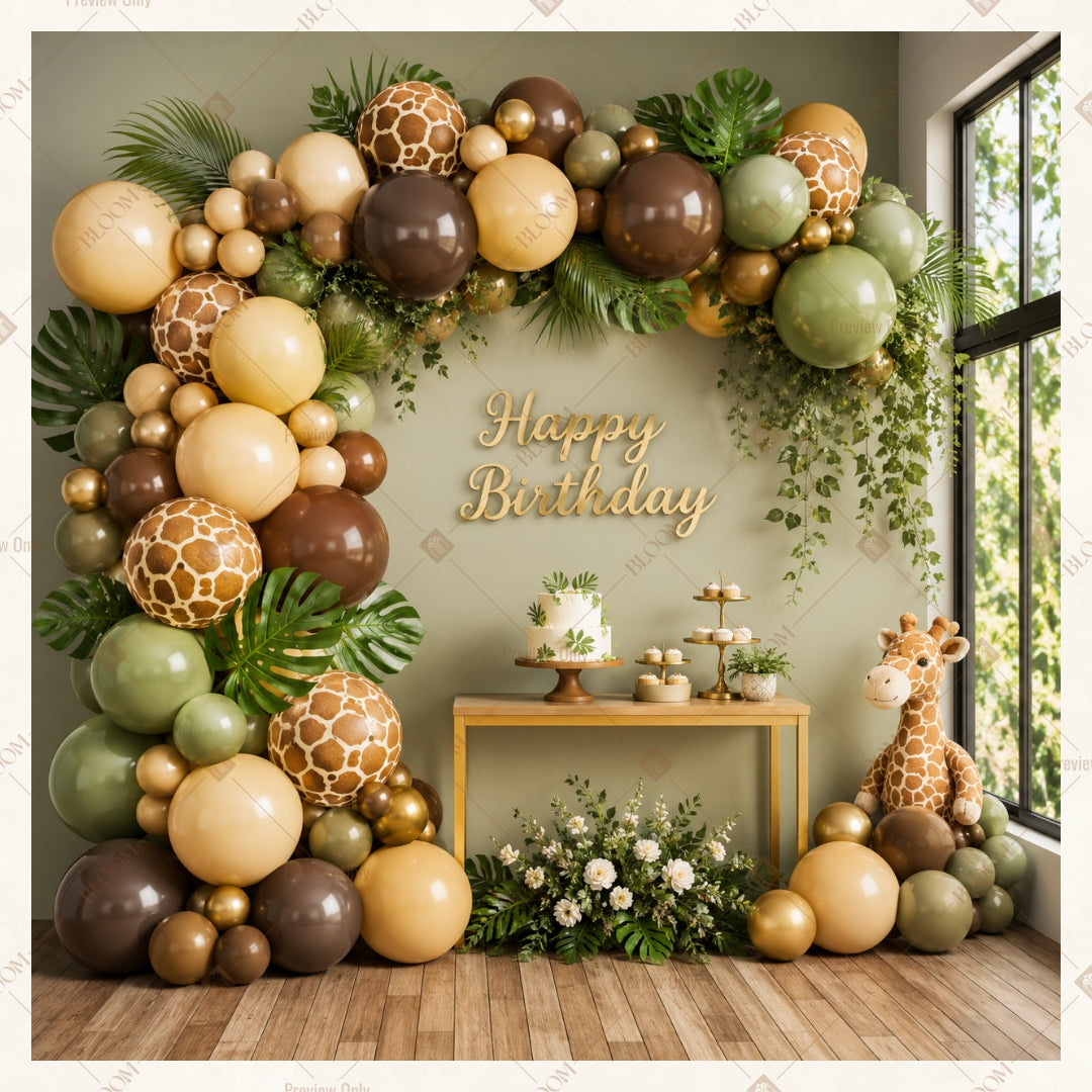 Rustic Balloon Celebration Square Backdrop