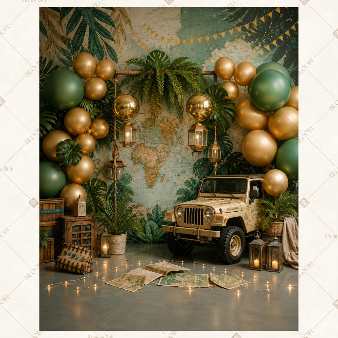Rustic Holiday Truck Portrait Rectangle Backdrop