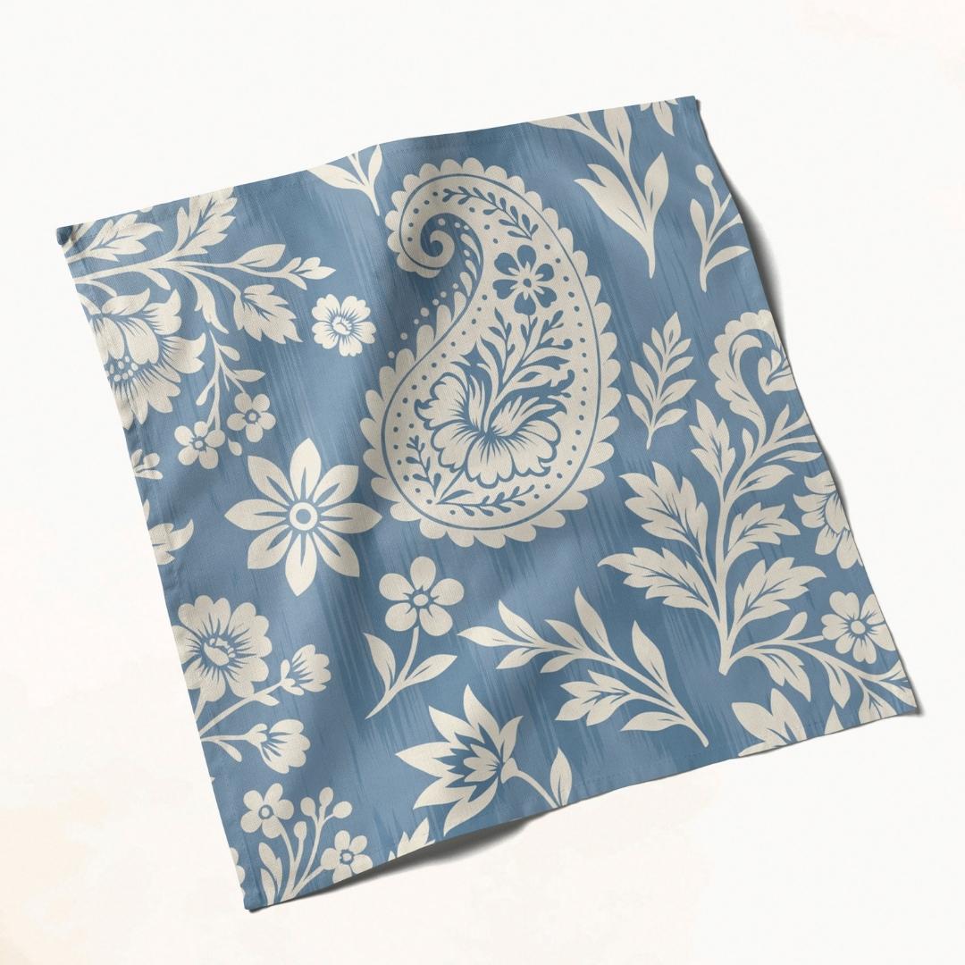 Blue Paisley: Napkins 18" X 18" - Pack Of 20