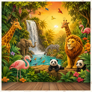 Golden Forest Adventure Square Backdrop