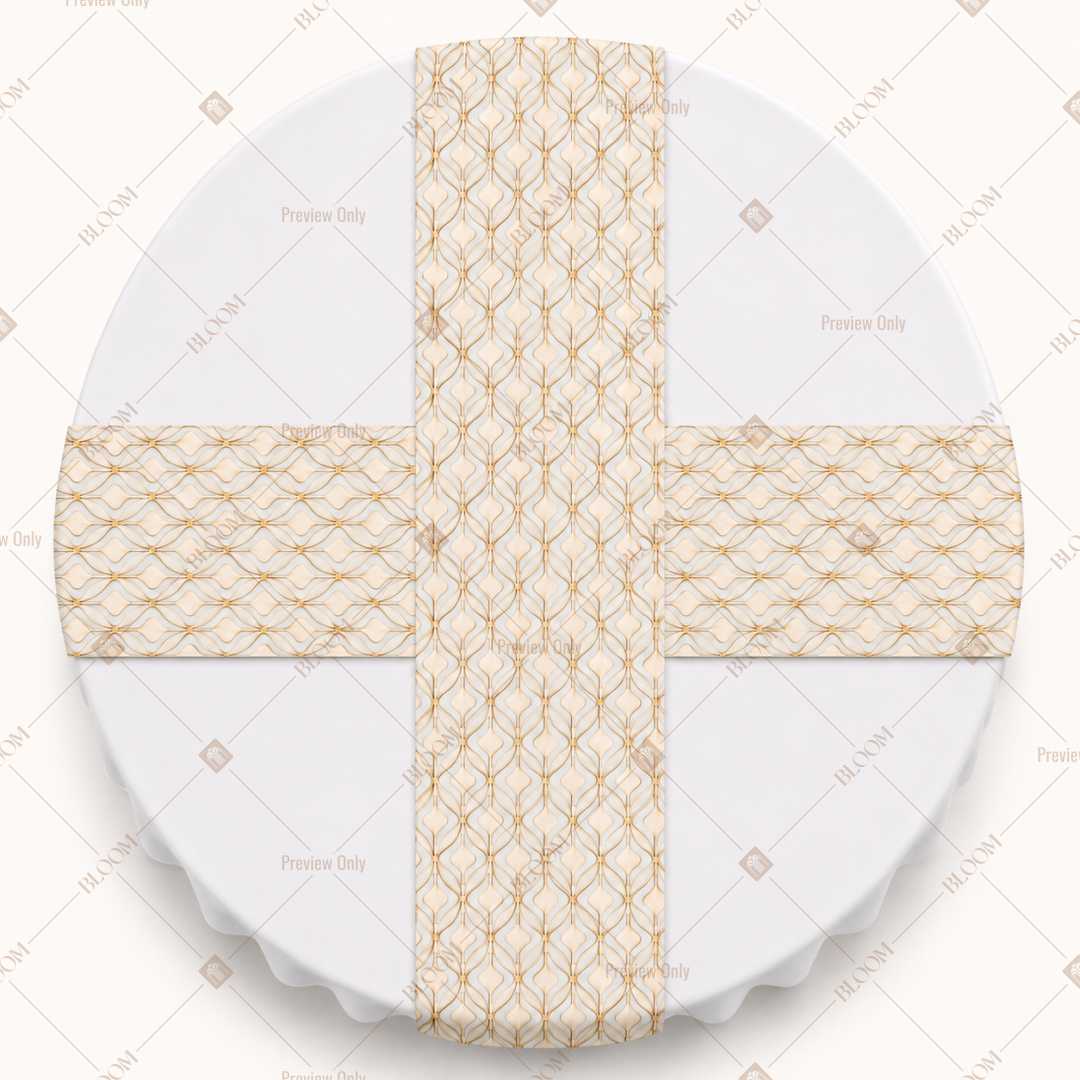 Ivory Geometric Trellis Table Runner Pack Of 12