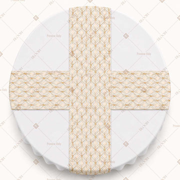 Ivory Geometric Trellis Table Runner Pack Of 12