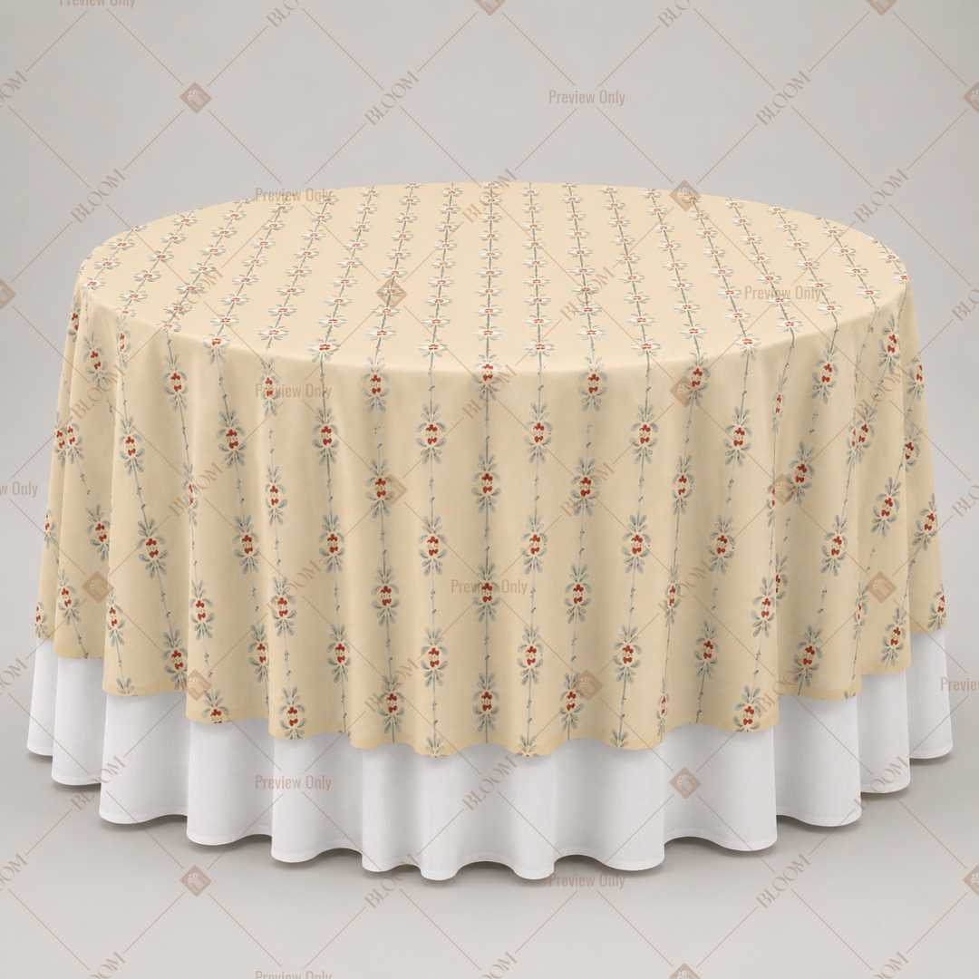 Beige Folk Motif Table Overlay Pack of 6