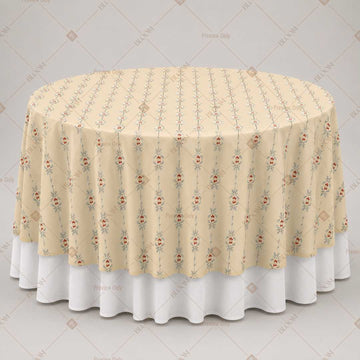 Beige Folk Motif Table Overlay Pack of 6