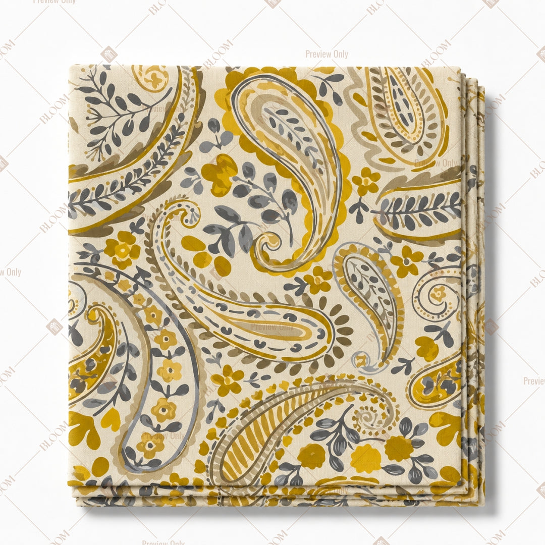 Yellow Paisley Pattern Design