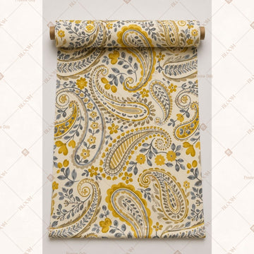 Golden Paisley Fabric Roll Pack of 25